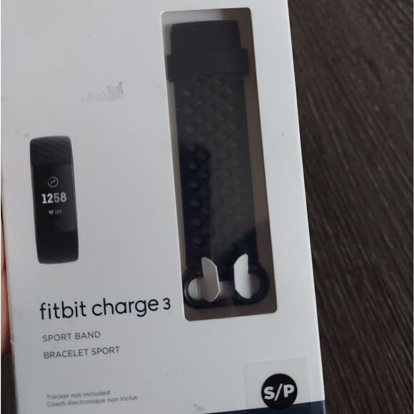 Fitbit Charge 3, Sport Band,Sport Bracelet Black, Small, Breathable Design - Picture 2 of 3